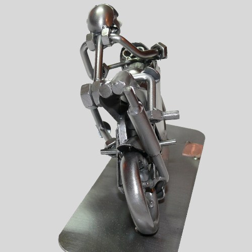 Schraubenmännchen Motorrad in Kurve